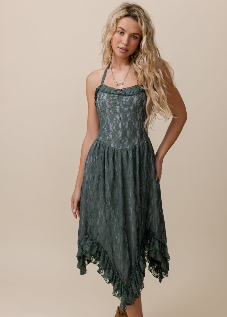 Erma Dress in Deep Sage