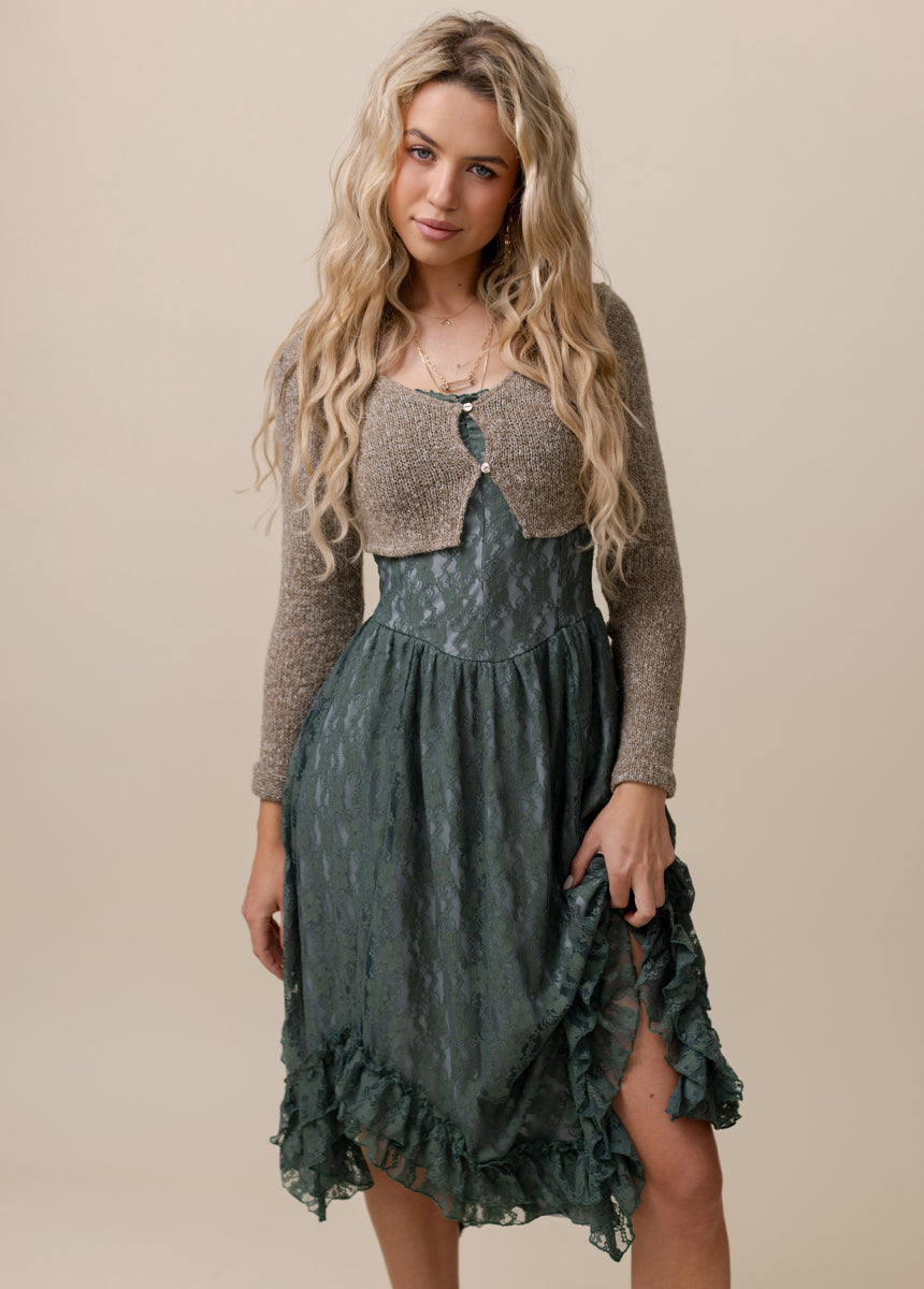 Erma Dress in Deep Sage