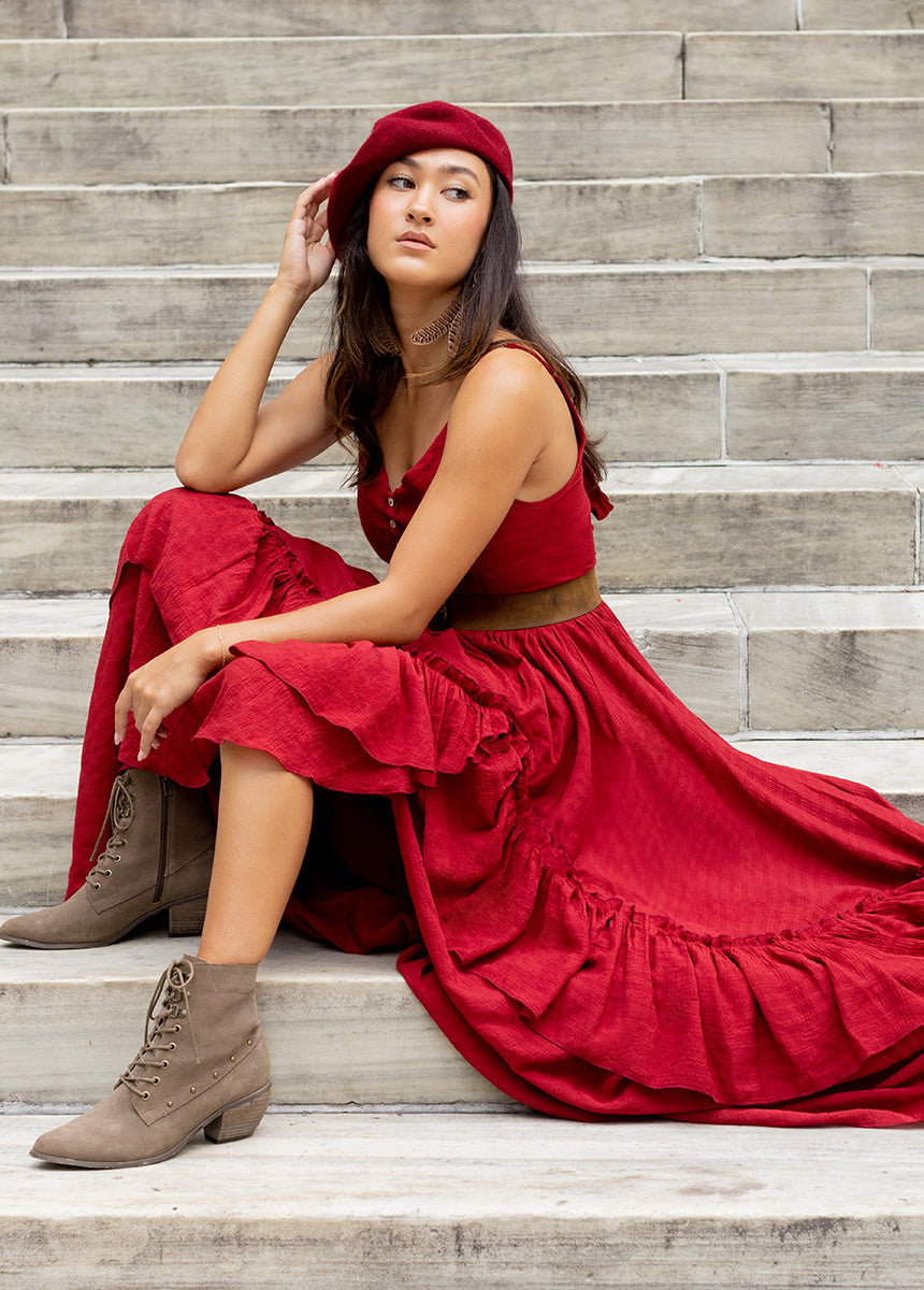 Joyfolie Women's Everlie Dress in Scarlet, Medium