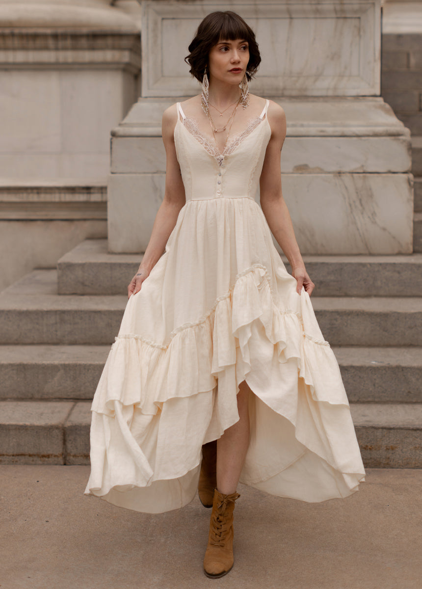 Everlie Dress in Cream - Joyfolie Everlie Dress in Cream - Joyfolie
