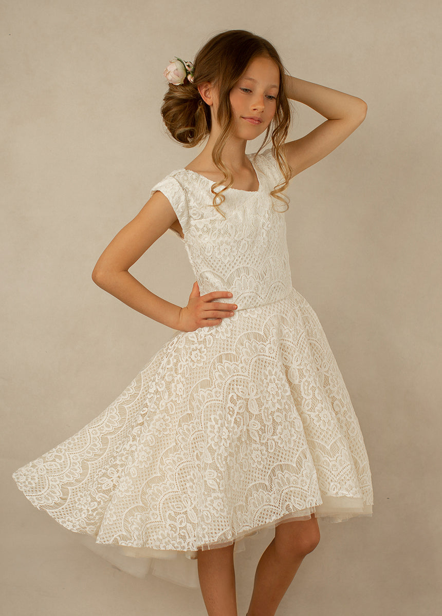 Lezah Flower Girl Dress in Cream