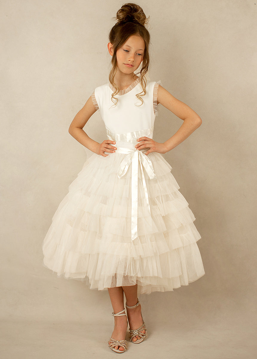 Joyfolie Girls Evian Petticoat Maxi Boho Dress in Lily, Size 6 Joyfolie Girls Evian Petticoat Maxi Boho Dress in Lily, Size 6