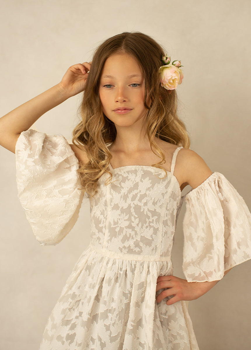 Chloe Flower Girl Dress in Bone White