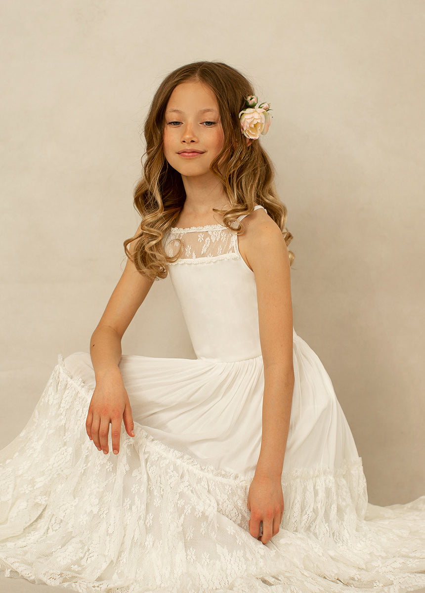 Catrin Flower Girl Dress in Cream