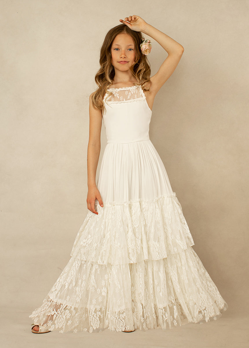Joyfolie Girls Catrin Maxi Dress in Cream | Best-Selling Maxi Maxi Dress for Girls | Joyfolie, Size 2 Joyfolie Girls Catrin Maxi Dress in Cream | Best-Selling Maxi Maxi Dress for Girls | Joyfolie, Size 2