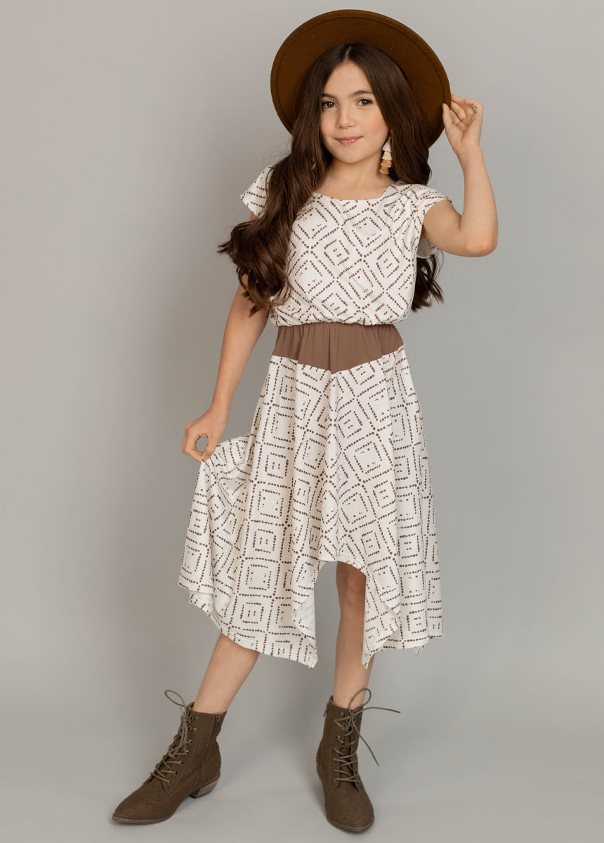 Joyfolie Girls Joyfolie | Girl's | Fenlie Maxi Boho Dress in Cream Boho Geo, Size 7 Joyfolie Girls Joyfolie | Girl's | Fenlie Maxi Boho Dress in Cream Boho Geo, Size 7