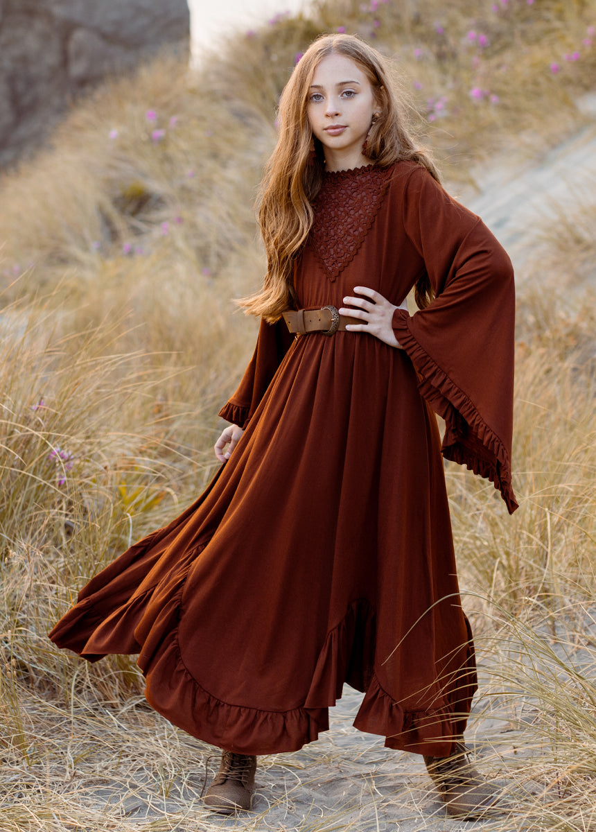 Joyfolie Girls Fernanda Maxi Boho Dress in Cinnamon, Size 6 Joyfolie Girls Fernanda Maxi Boho Dress in Cinnamon, Size 6
