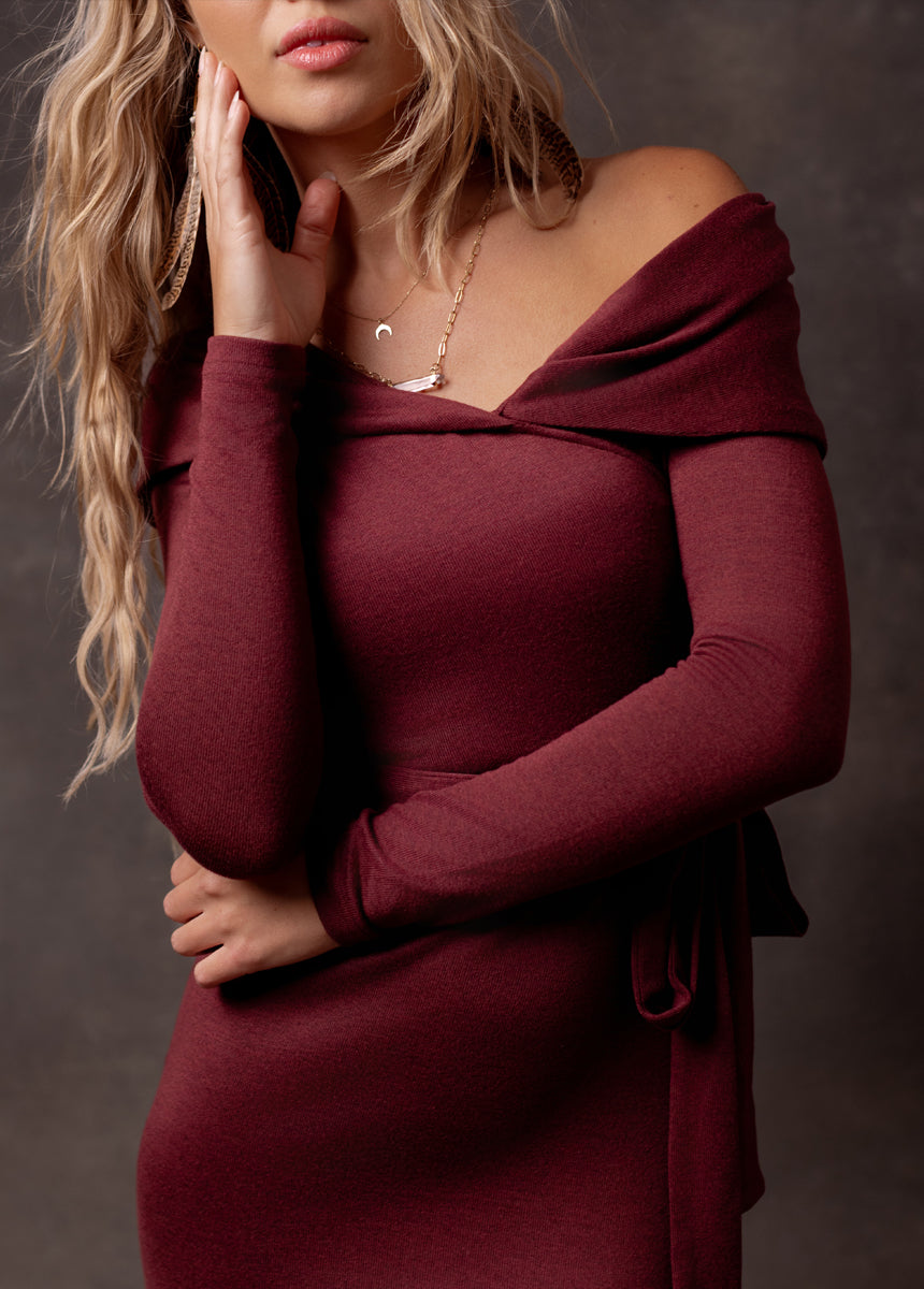 Fia Dress in Burgundy