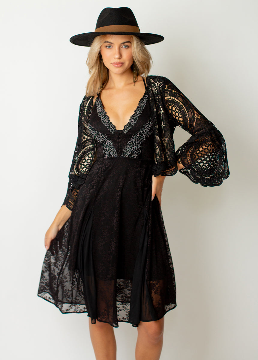 Serendipity Dress in Black Oat