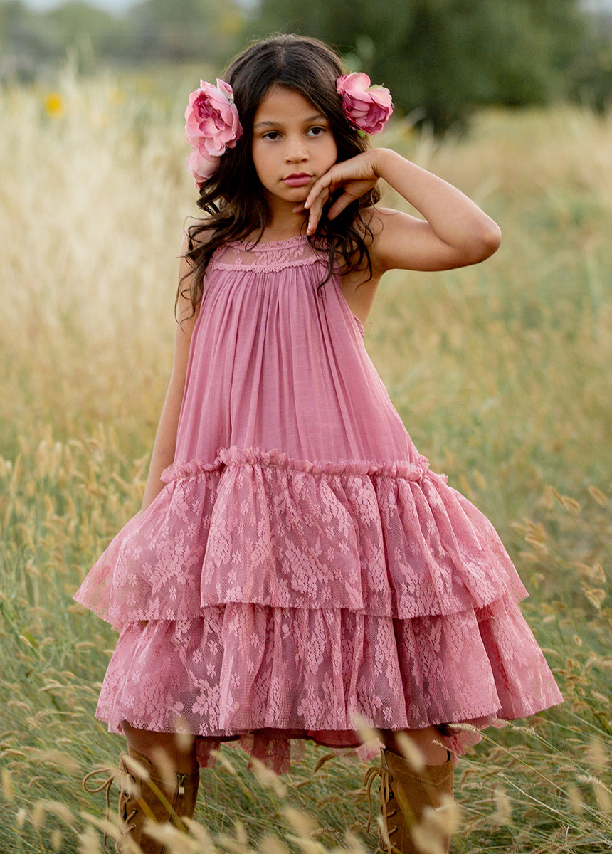 Catrina Dress in Dusty Rose - Joyfolie Catrina Dress in Dusty Rose - Joyfolie