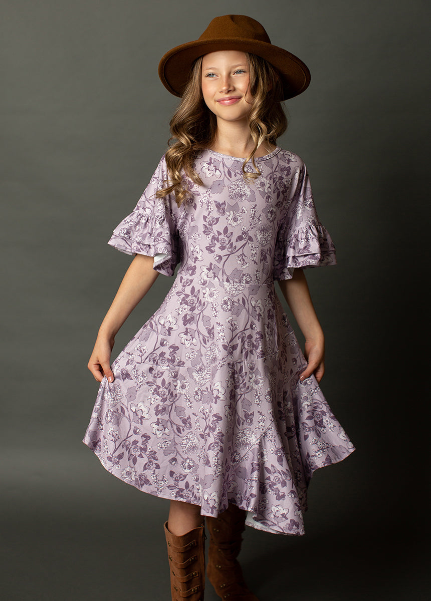 Emilia Dress in Lavender Floral