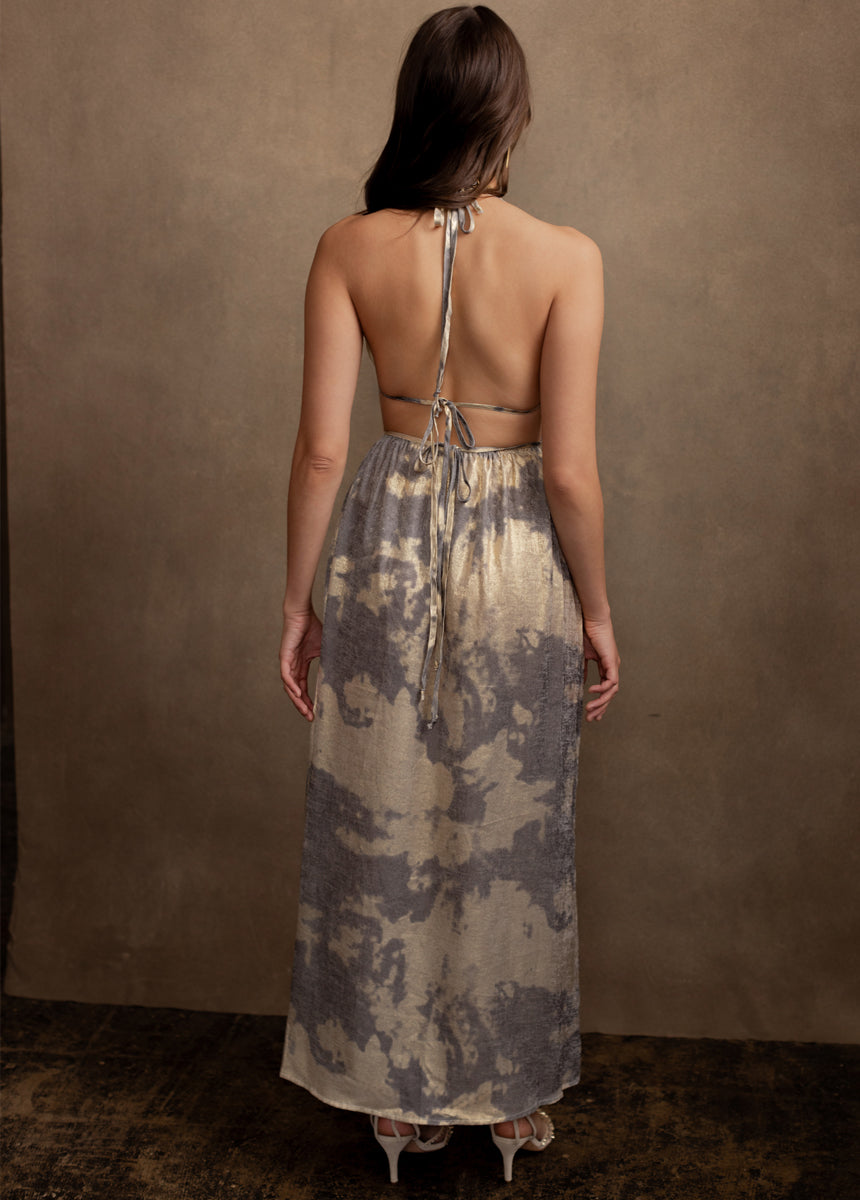 Gail Dress in Slate/Chapagne