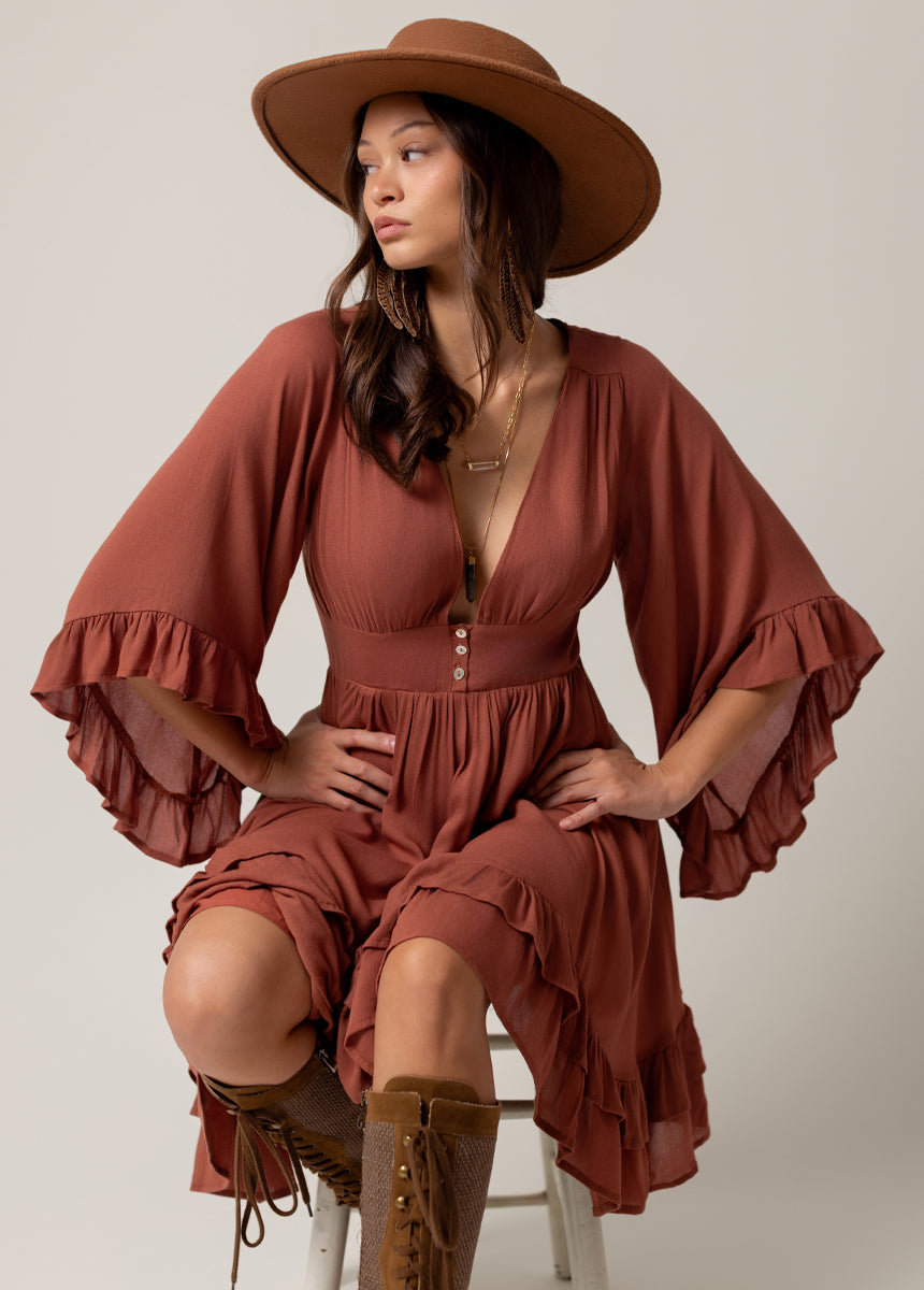 Galinda Dress in Clay, XXS Galinda Dress in Clay, XXS