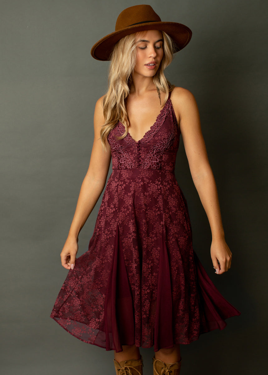 Serendipity Dress in Oxblood
