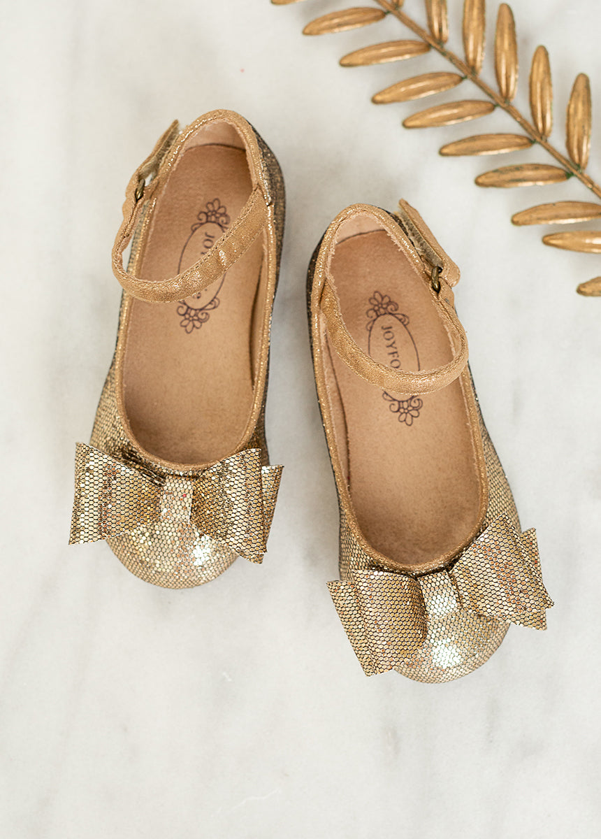 Miriam Flower Girl Flat in Gold Miriam Flower Girl Flat in Gold
