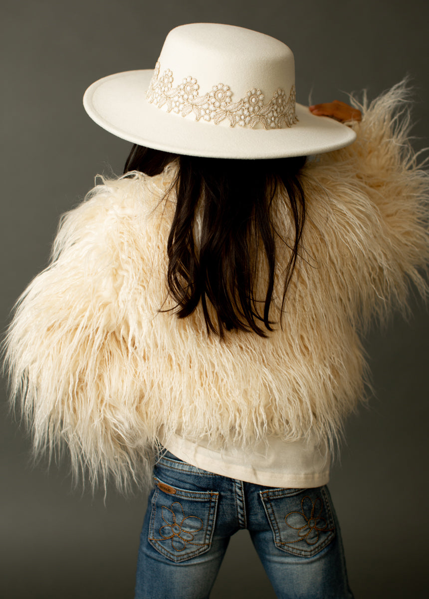 Goldie Fur Coat in Cream