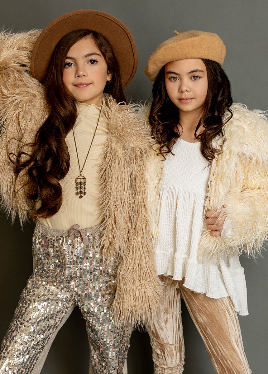 Goldie Fur Coat in Light Tan