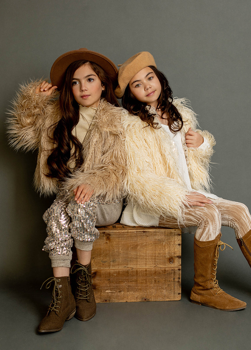 Goldie Fur Coat in Light Tan