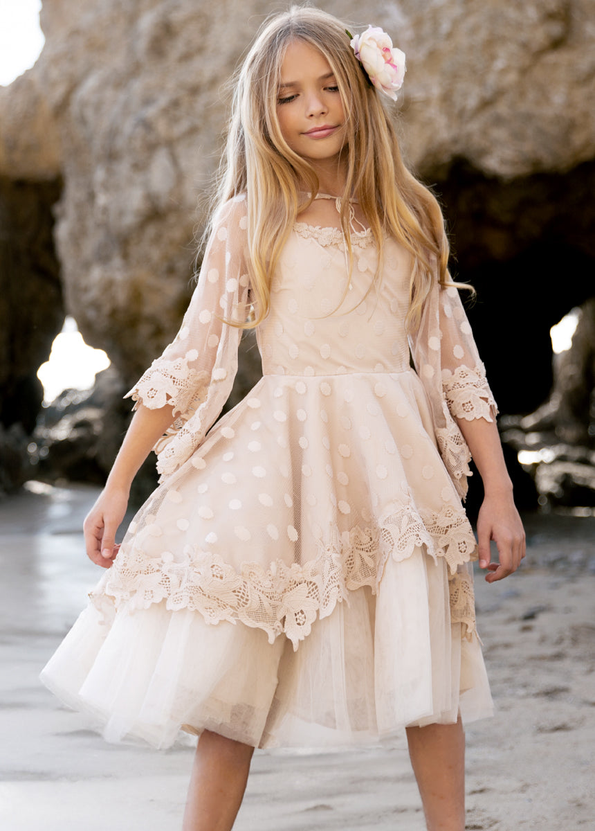 Joyfolie Women's Gracyn Petticoat Dress in Oat, Size 4