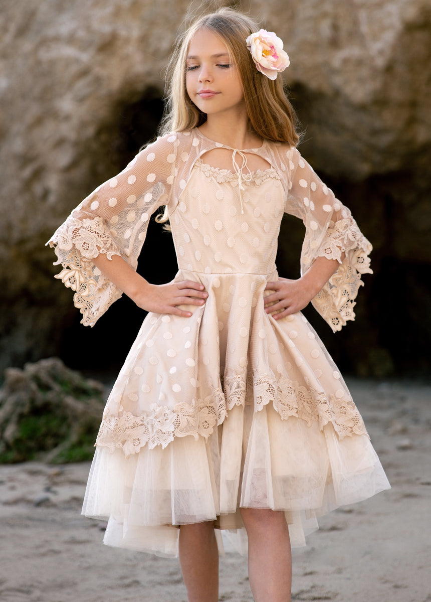 Joyfolie Women's Gracyn Petticoat Dress in Oat, Size 4