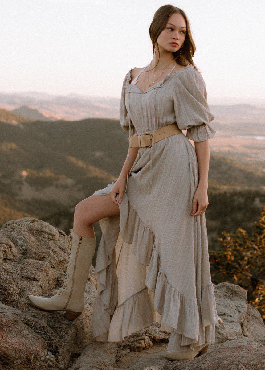 khaki boho dress Armor Dress Khaki Green