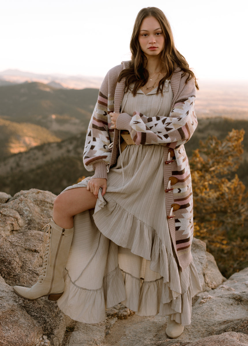 Rianne Sweater in Cream Pattern