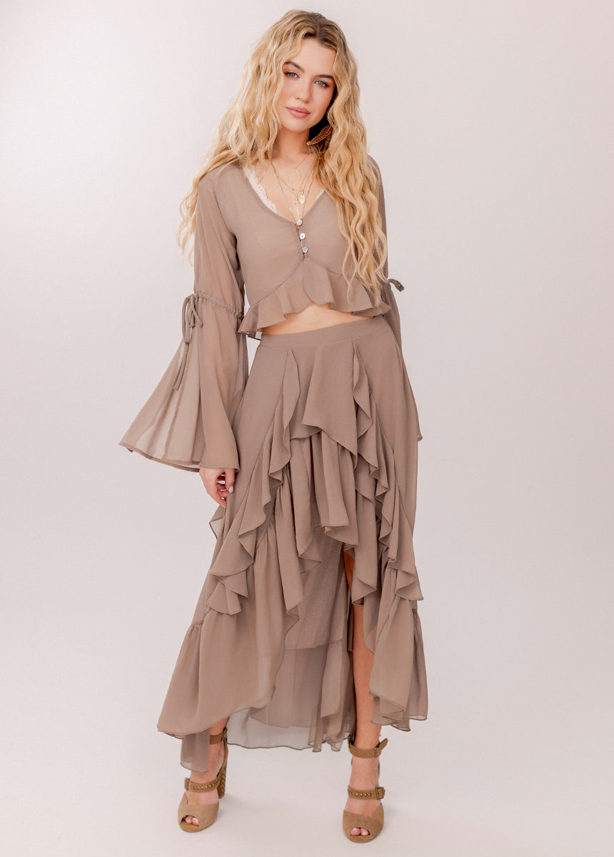 Gwendelina Top in Taupe