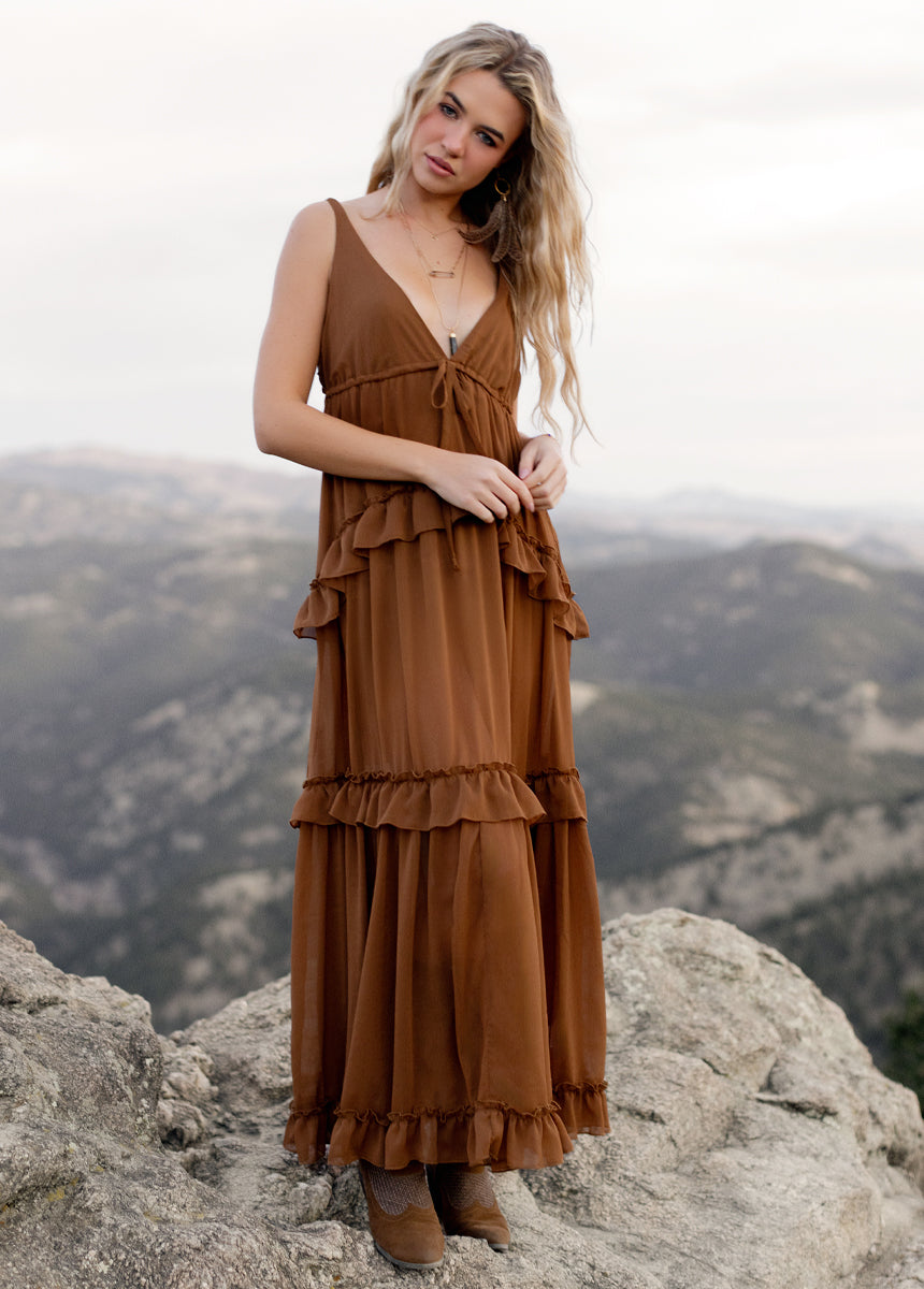 Hadleigh Dress in Nutmeg