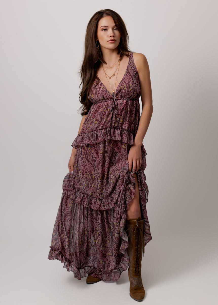 Hadleigh Dress in Multi Paisley