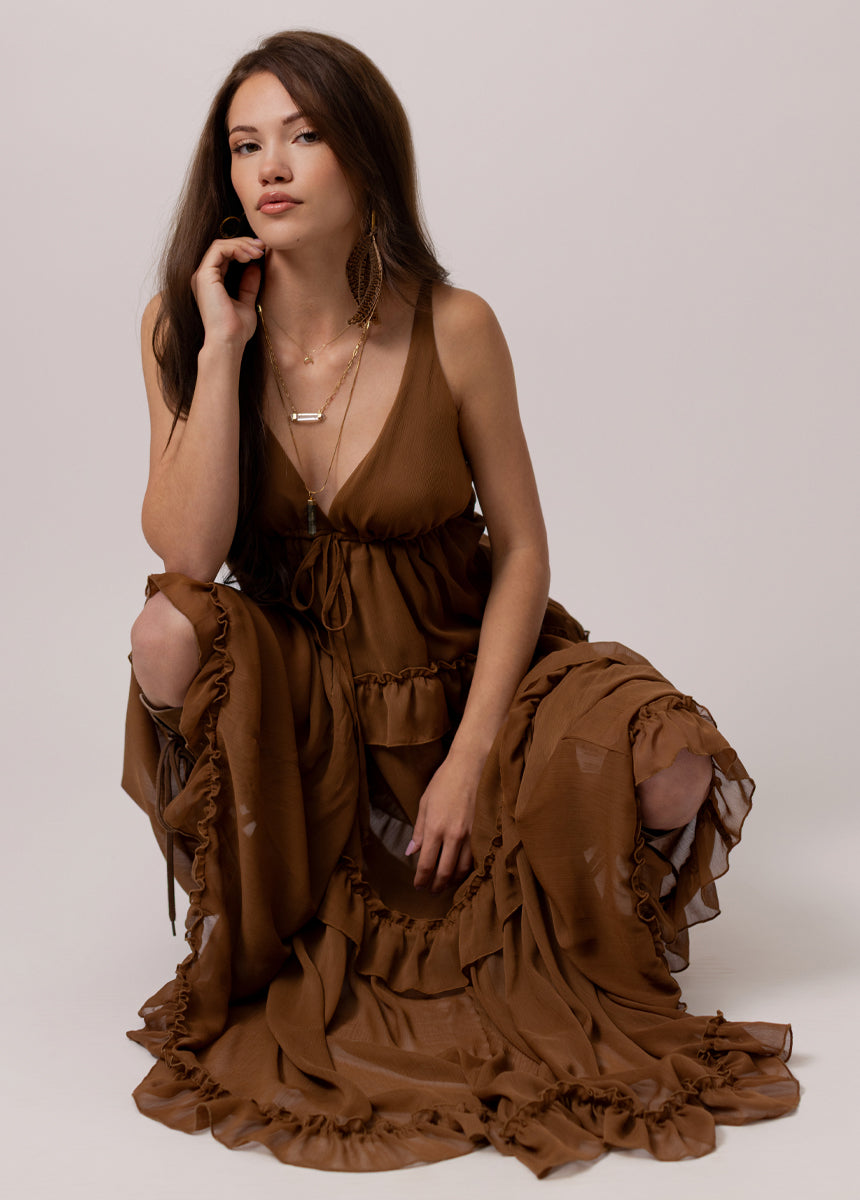 Hadleigh Dress in Nutmeg