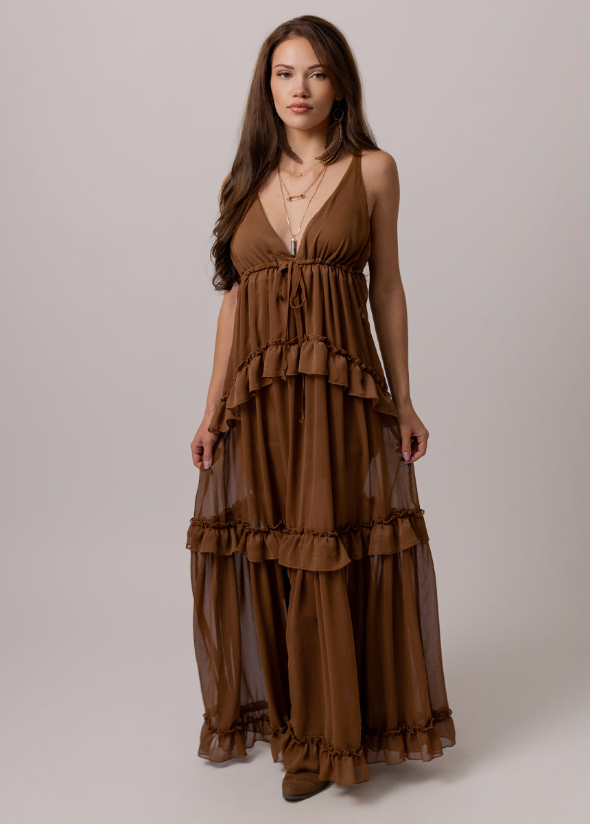 Hadleigh Dress in Nutmeg