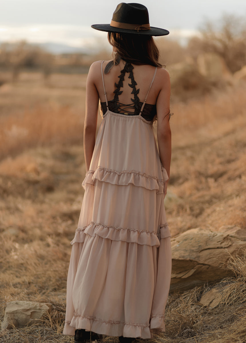 Hadleigh Dress in Warm Taupe