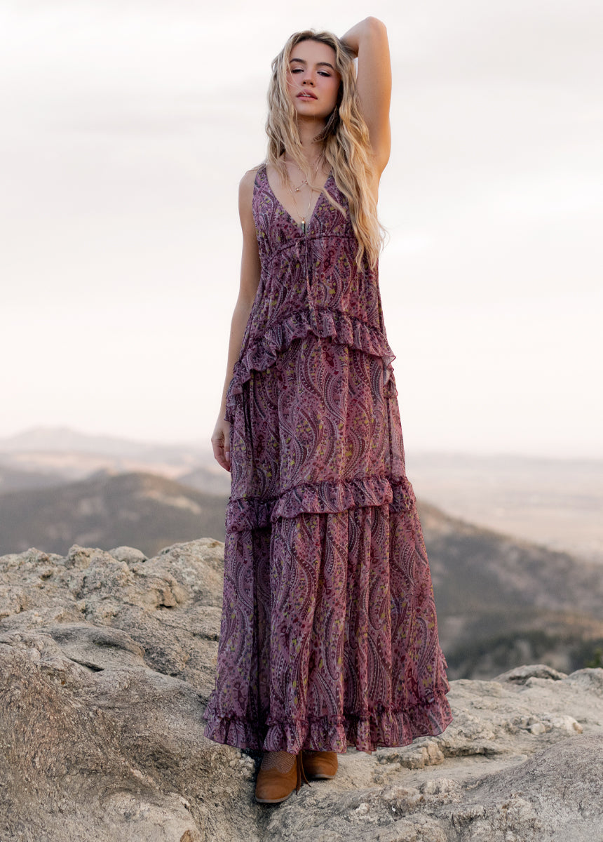 Hadleigh Dress in Multi Paisley