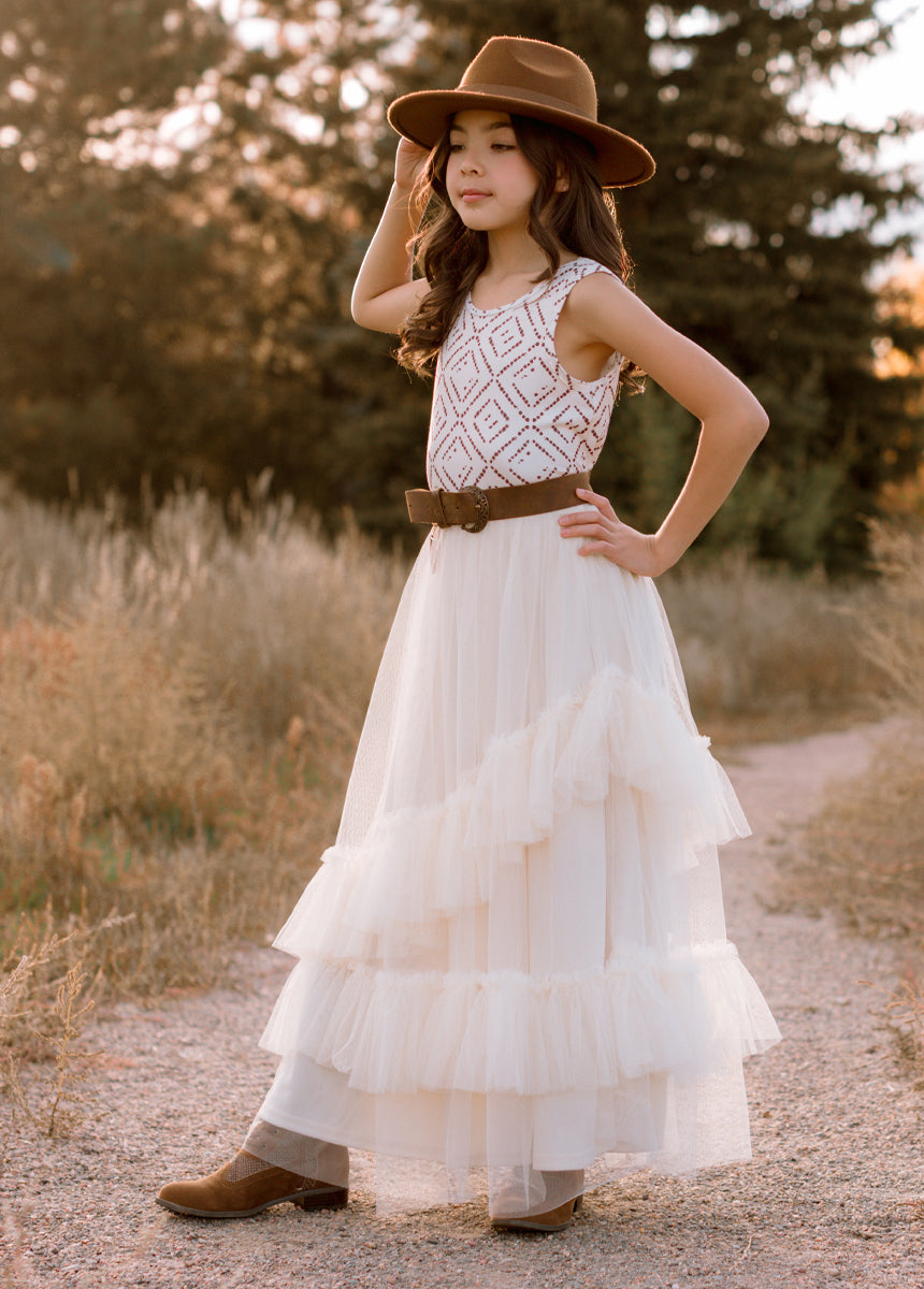 Neila Tank in Cream Boho Geo