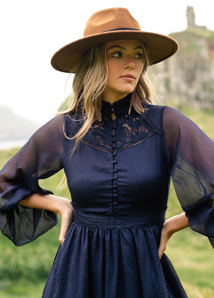 Kiyana Dress in Midnight Blue