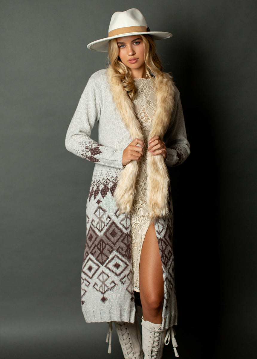 Etta Duster in Oatmeal Pattern