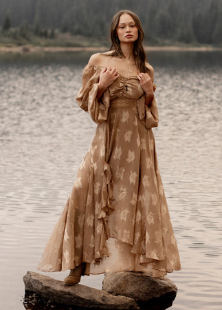 Isabella Dress in Latte - Joyfolie