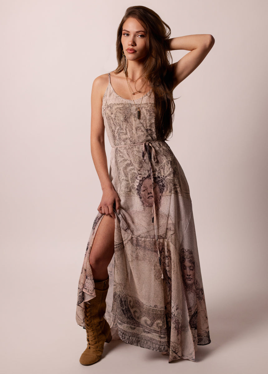 Joyfolie Women's Jainee Maxi Boho Dress in Ladies Print, Extra Small Joyfolie Women's Jainee Maxi Boho Dress in Ladies Print, Extra Small