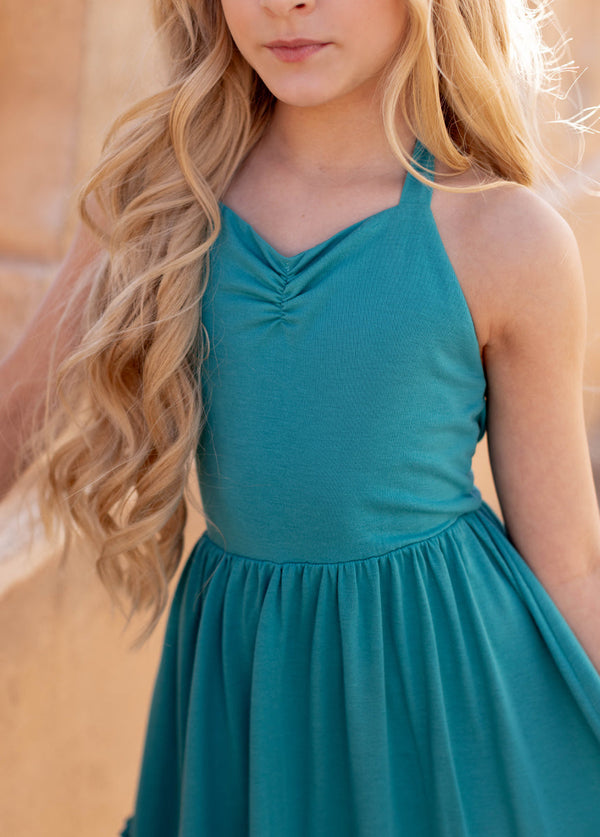 joyfolie green dress Joyfolie Girls Braelyn Maxi Dress in Olive, Size 7 main image 1