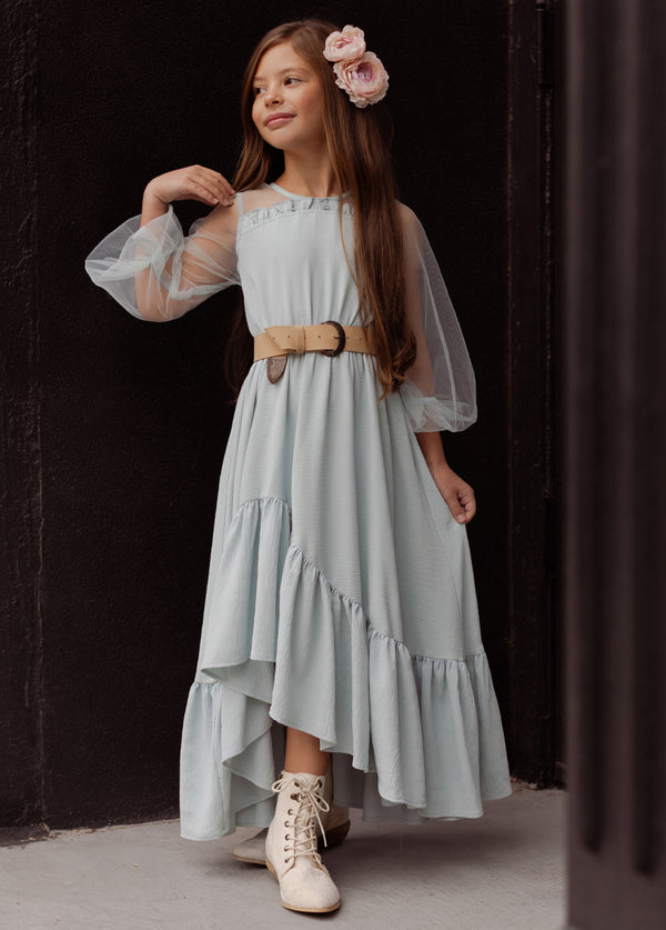 Jespyr Dress in Barely Blue - Joyfolie