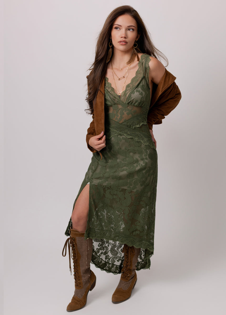 Joia Dress in Forest