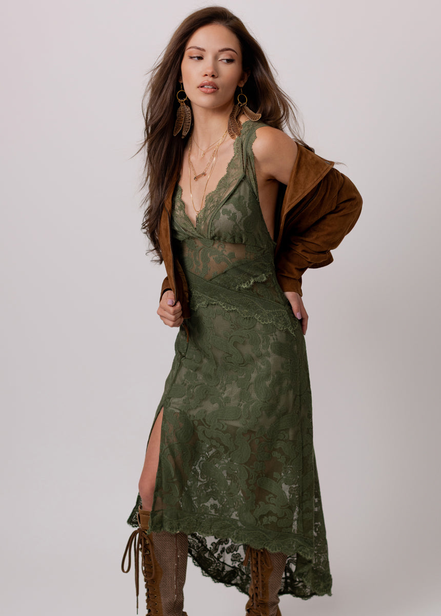 Joyfolie Women's Joia Maxi Boho Dress in Forest, Extra Large Joyfolie Women's Joia Maxi Boho Dress in Forest, Extra Large