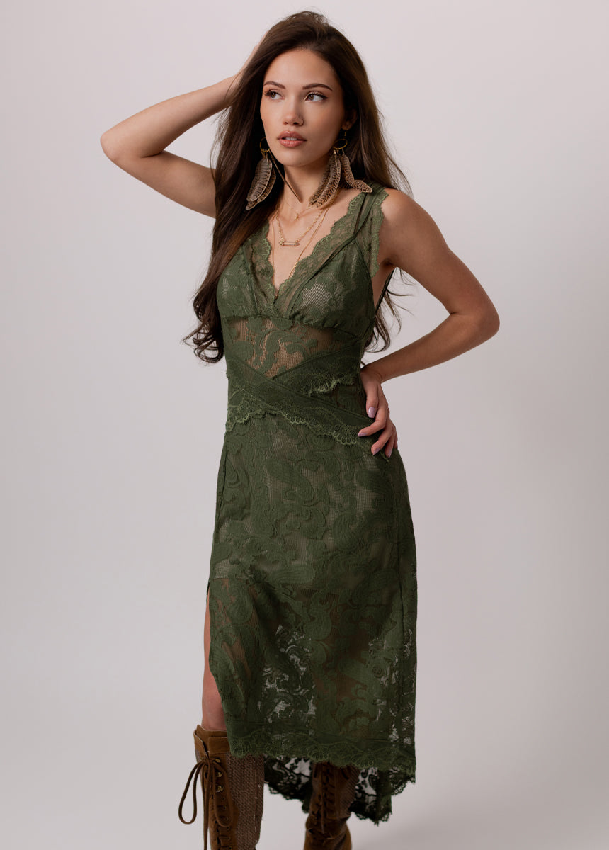 Joia Dress in Forest