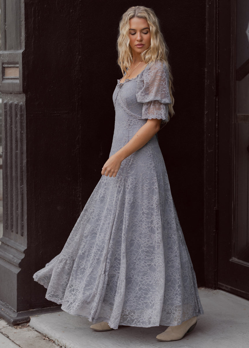 Julietta Dress in Smoke Blue