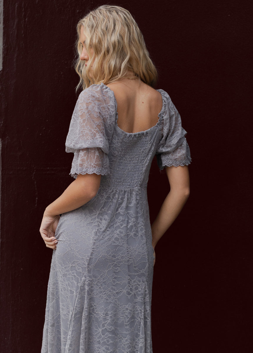 Julietta Dress in Smoke Blue