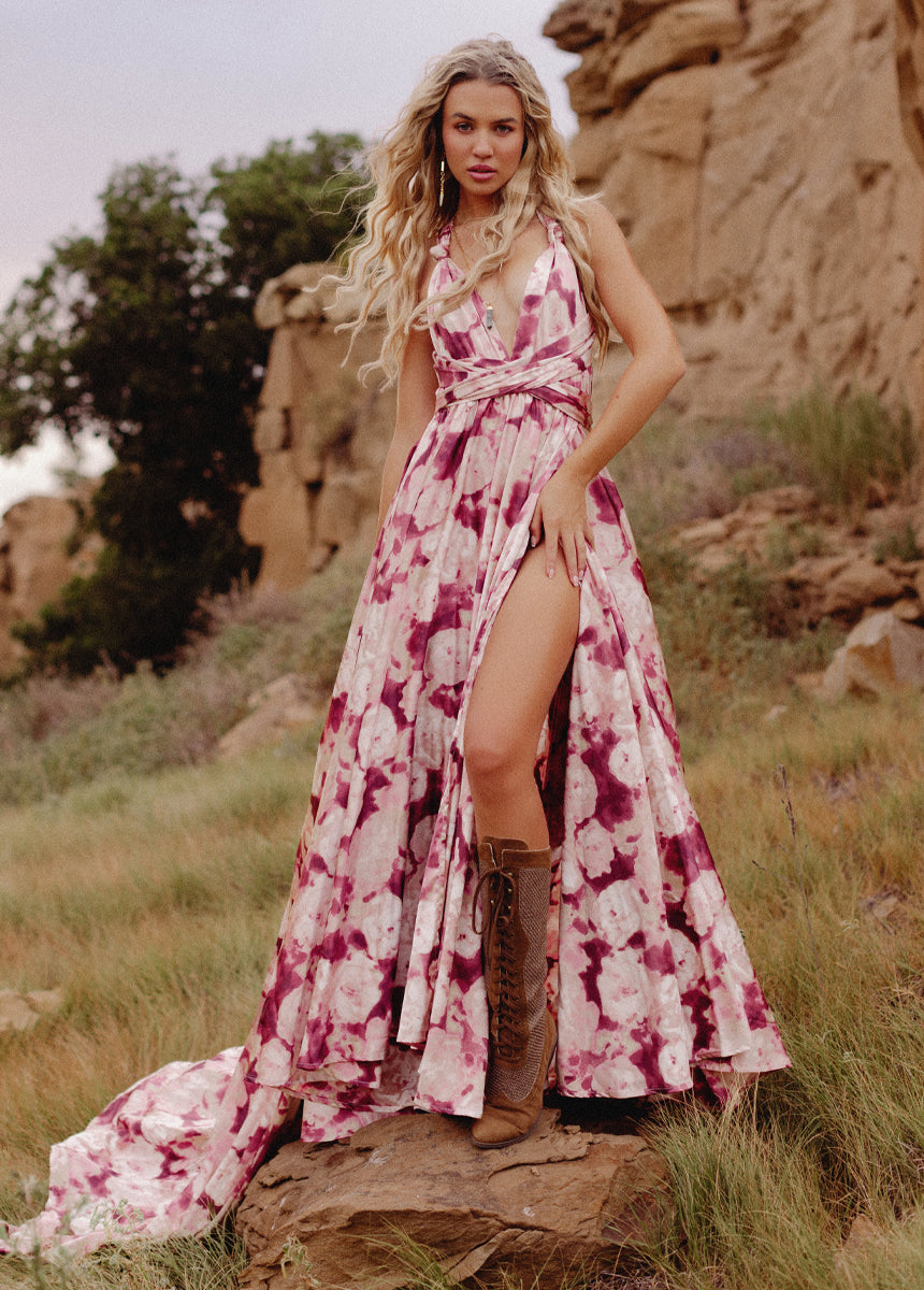 June Impact Dress in Warm Watercolor