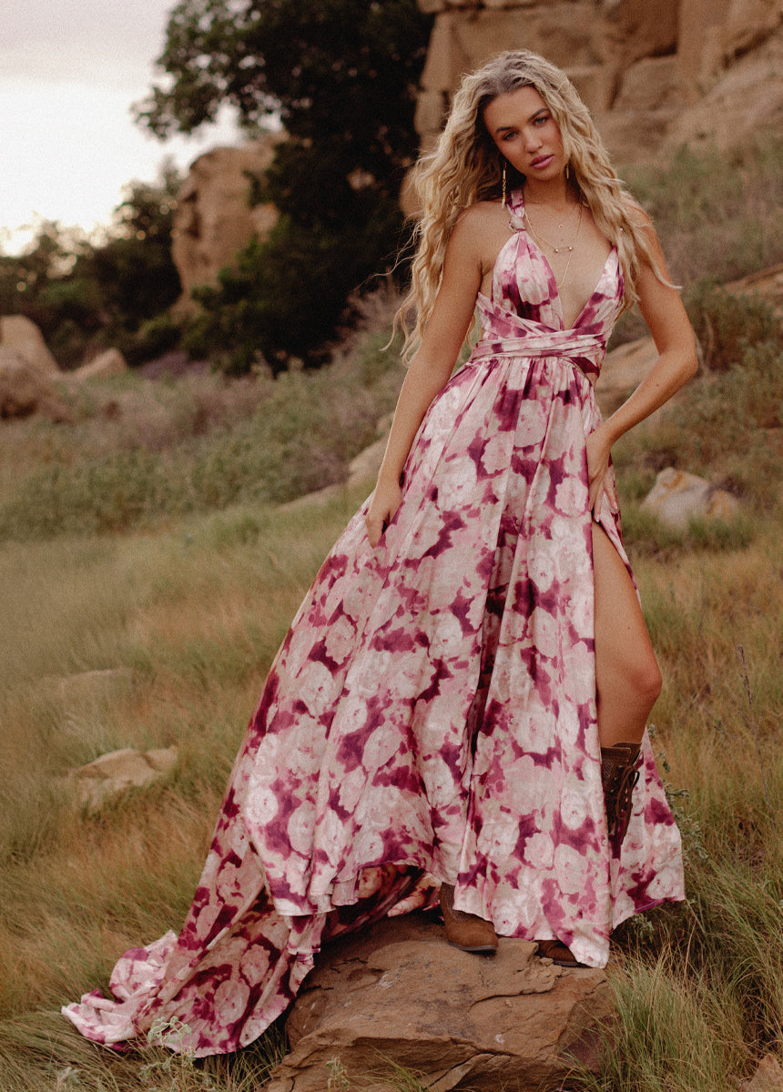 June Impact Dress in Warm Watercolor, XS/S June Impact Dress in Warm Watercolor, XS/S