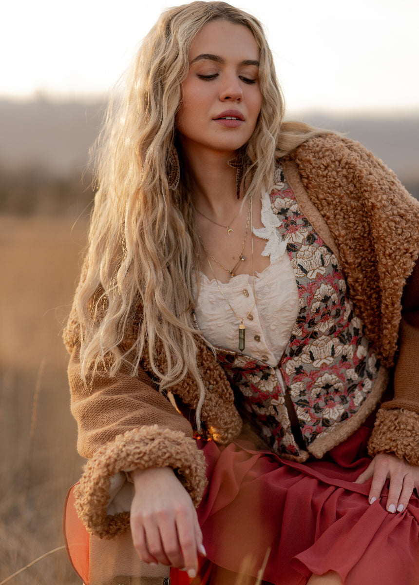 Justina Vest in Pink Multi