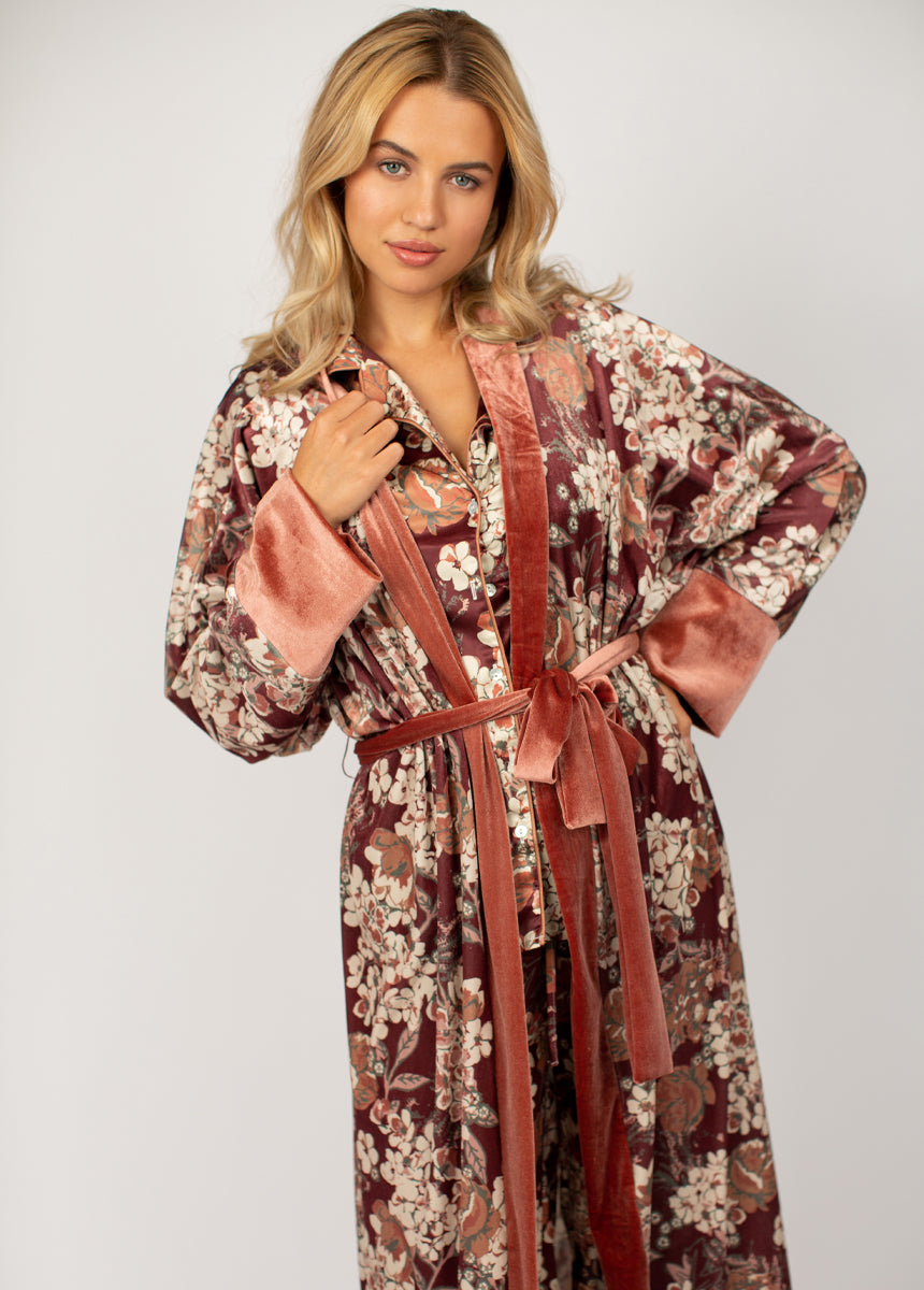 Kamila Robe in Currant Floral