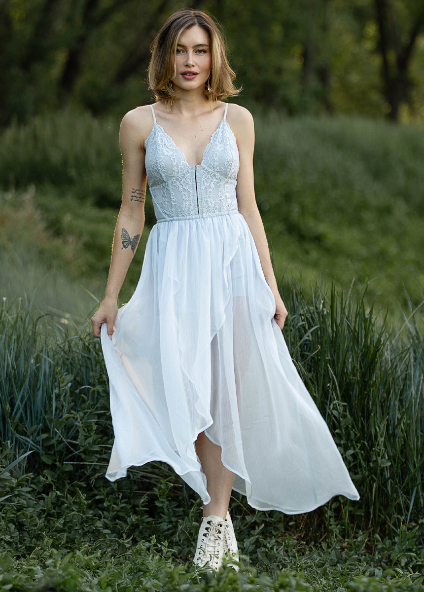 Joyfolie Women's Katharina Maxi Boho Dress in Dove, Extra Small Joyfolie Women's Katharina Maxi Boho Dress in Dove, Extra Small
